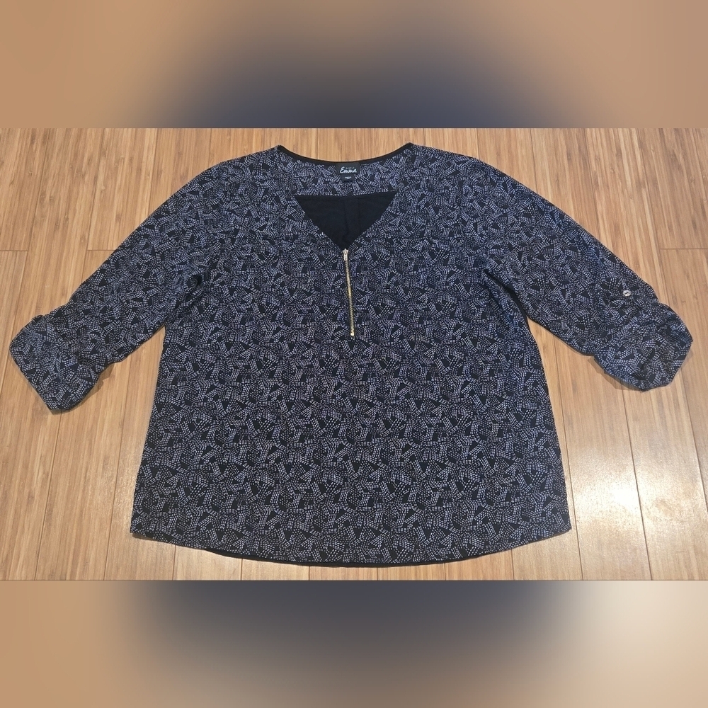 NWOT Simply Emma Patterned Women's Blouse